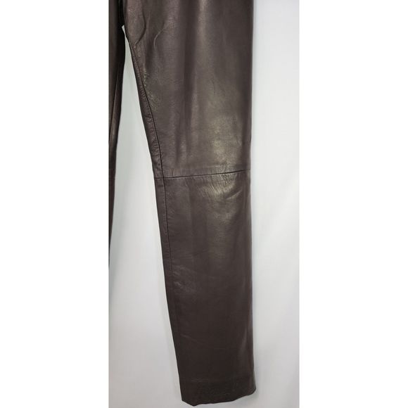 Vintage Iris Singer Collection Women's Brown 100% Leather Pants Size 2 - Picture 7 of 11